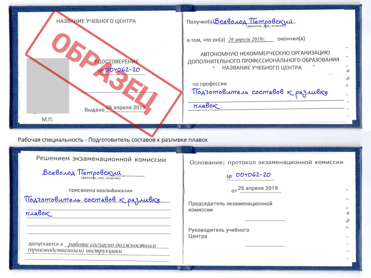 Подготовитель составов к разливке плавок Самара