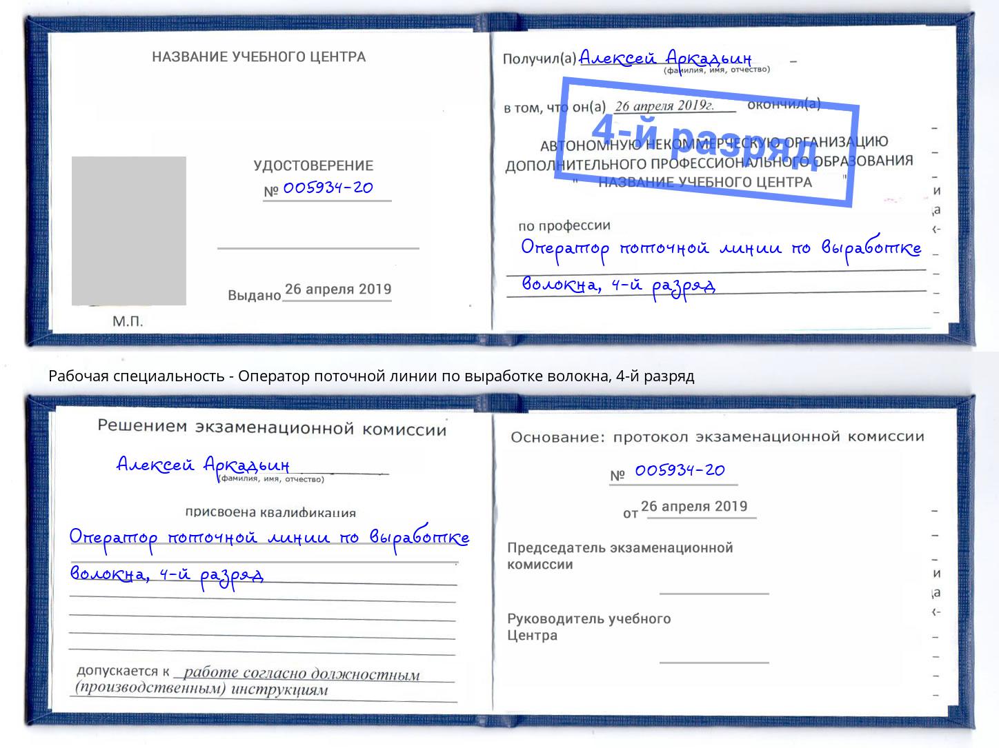 корочка 4-й разряд Оператор поточной линии по выработке волокна Самара